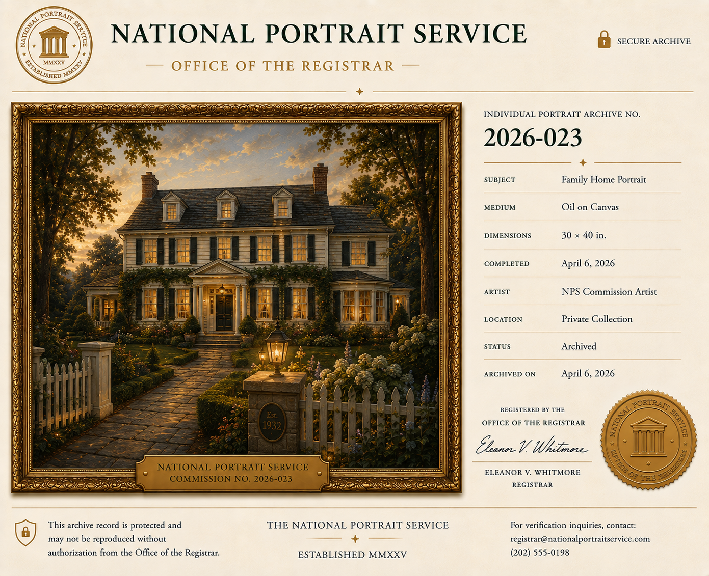 Residence portrait archive