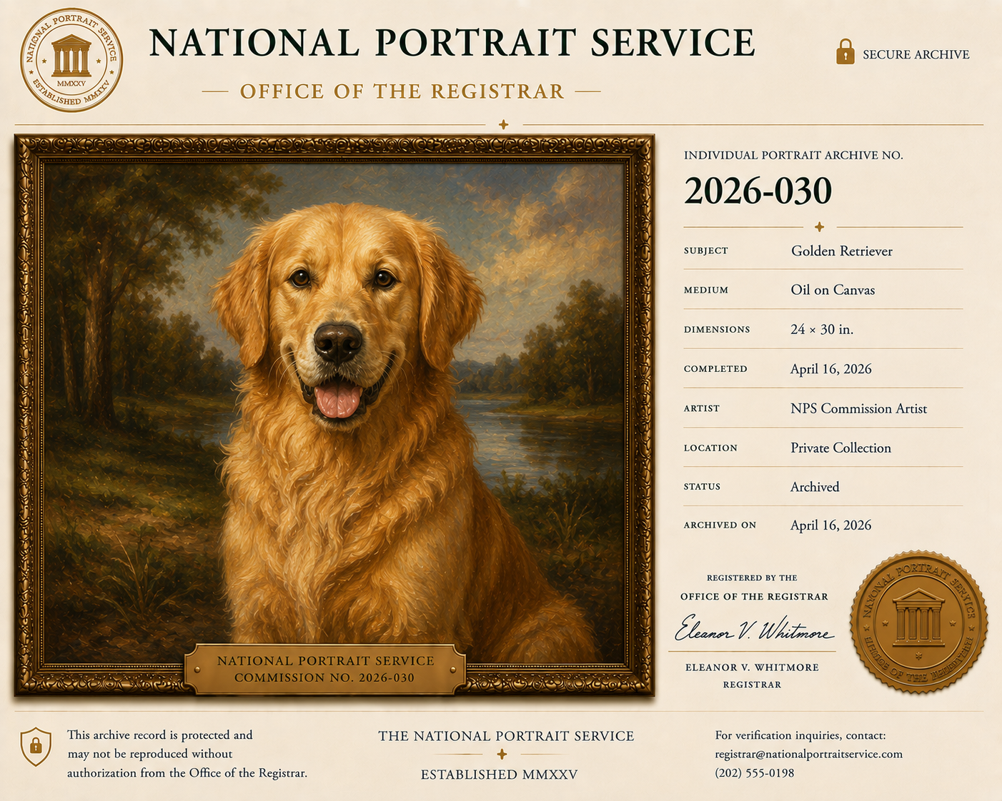 Pet portrait archive